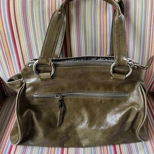 HOBO Olive Leather Shoulder Bag
